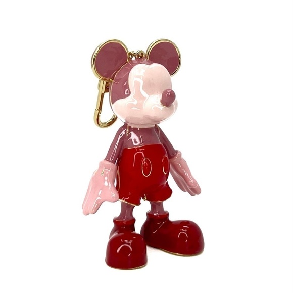 Disney X Baublebar Mickey Mouse Disney Bag Charm Enamel Red Pink NWT New in Box